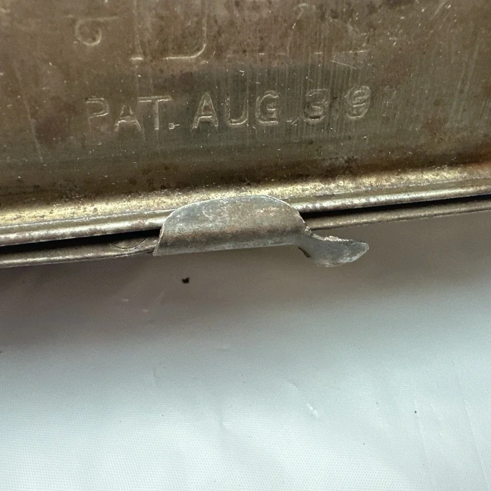 Antique Ideal Bread Pan Patent Aug 1899 Hinged Tin Cylindrical Baking Mold 13in